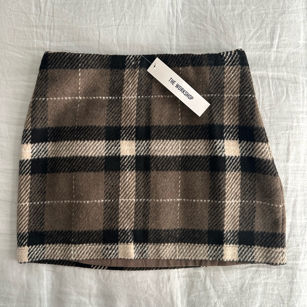 Vici Plaid Mini Skirt - Brown and Black